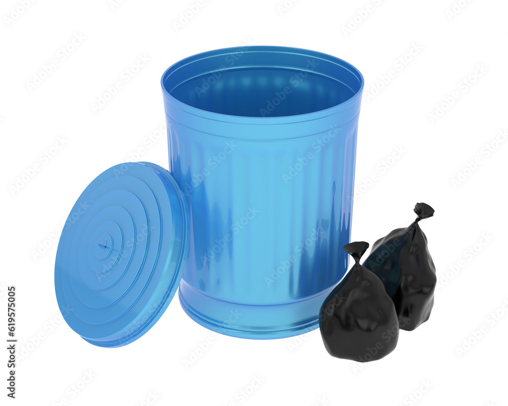 Poster garbage bin isolated on transparent background. 3d rendering - illustration
