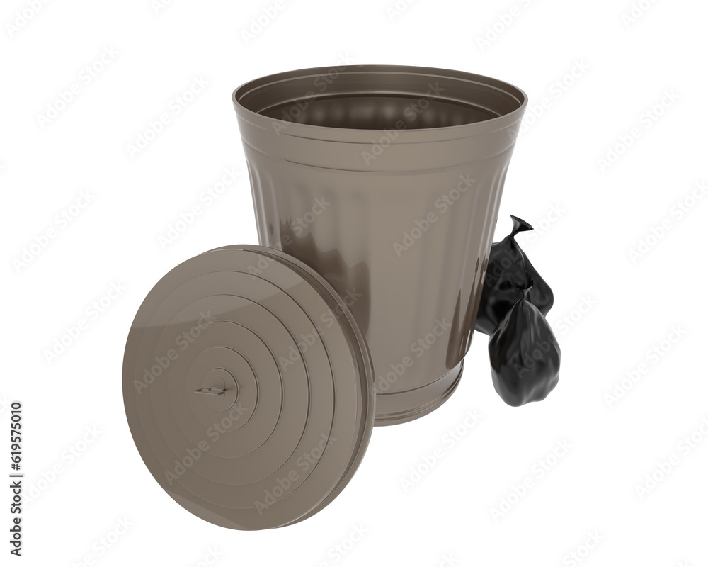 Poster garbage bin isolated on transparent background. 3d rendering - illustration