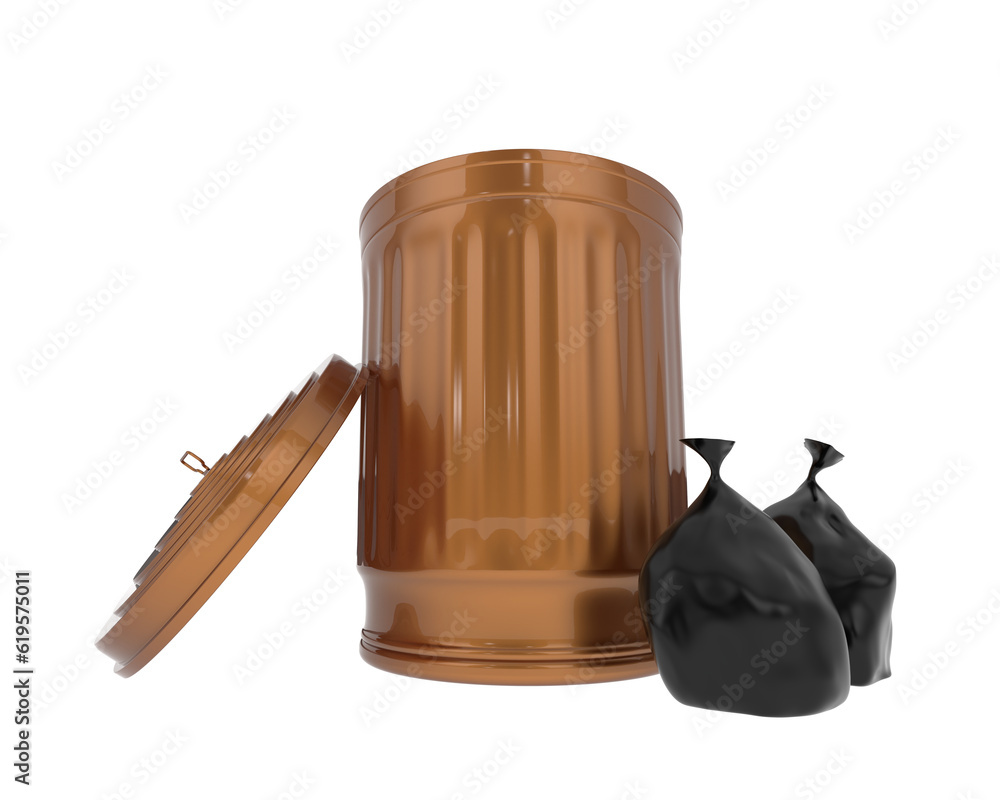 Poster garbage bin isolated on transparent background. 3d rendering - illustration