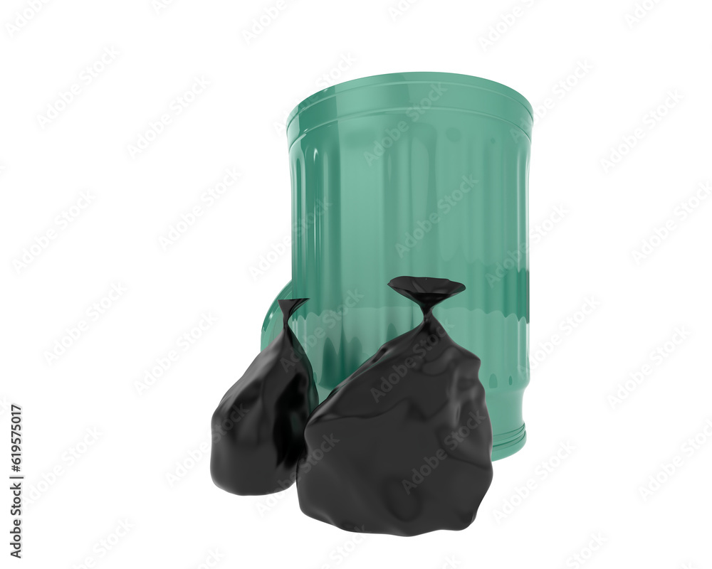 Poster garbage bin isolated on transparent background. 3d rendering - illustration