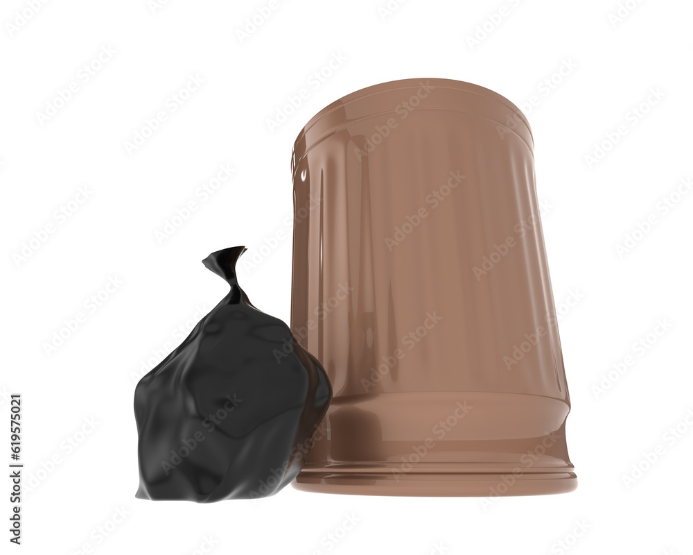 Poster garbage bin isolated on transparent background. 3d rendering - illustration