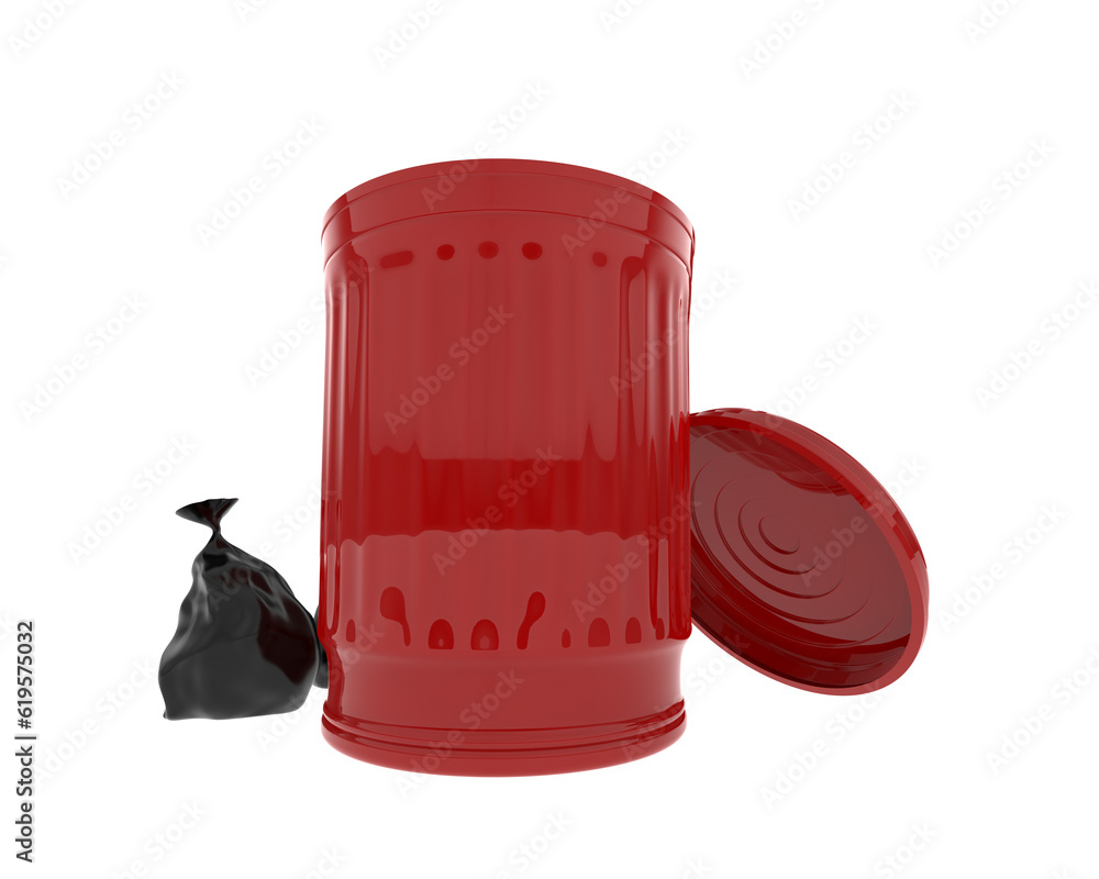 Poster garbage bin isolated on transparent background. 3d rendering - illustration
