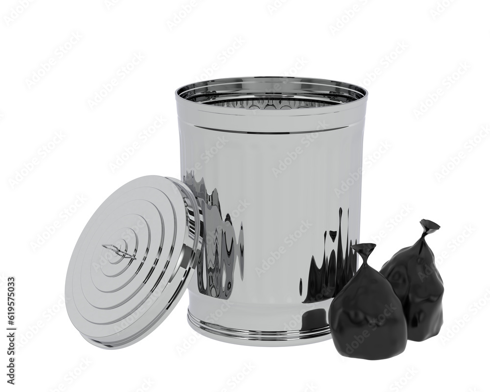 Poster garbage bin isolated on transparent background. 3d rendering - illustration