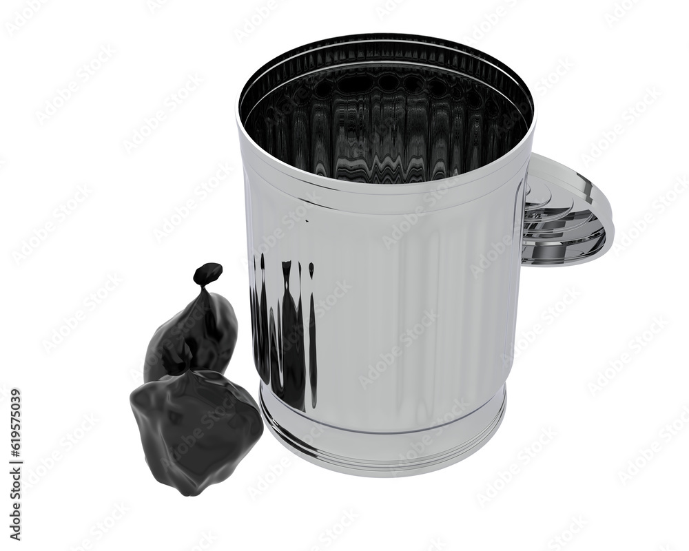 Poster garbage bin isolated on transparent background. 3d rendering - illustration