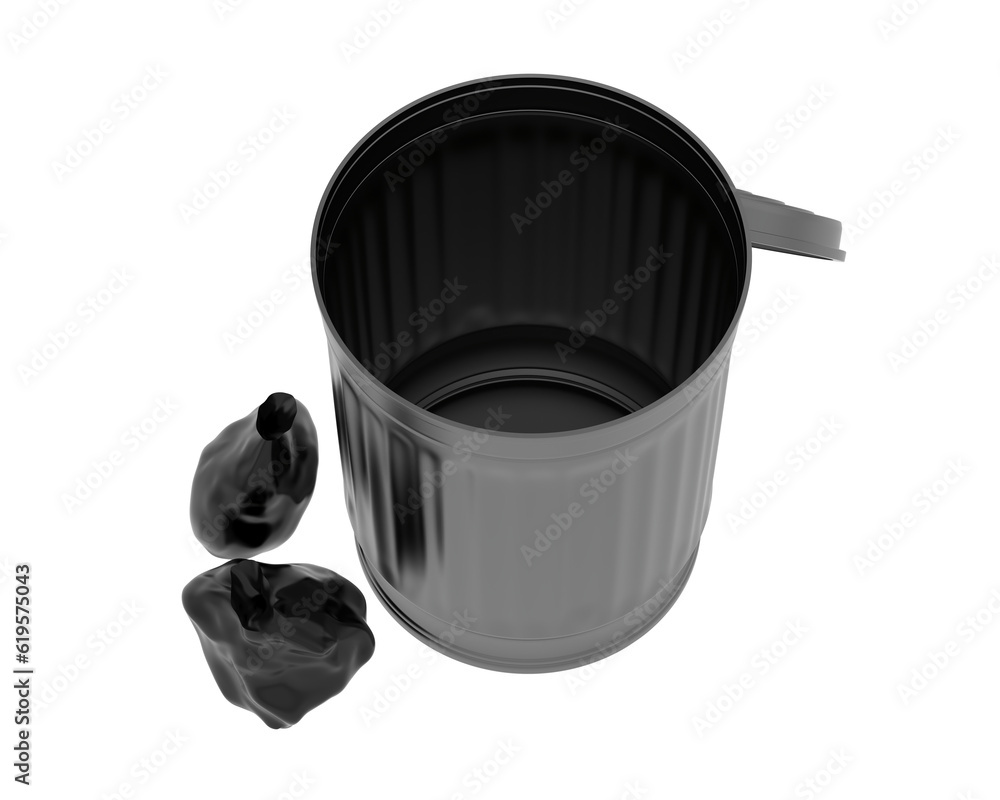 Poster garbage bin isolated on transparent background. 3d rendering - illustration