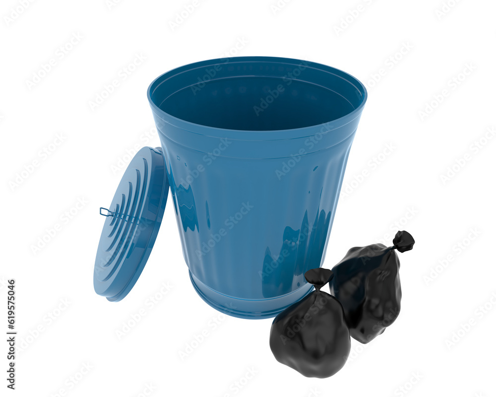 Poster garbage bin isolated on transparent background. 3d rendering - illustration