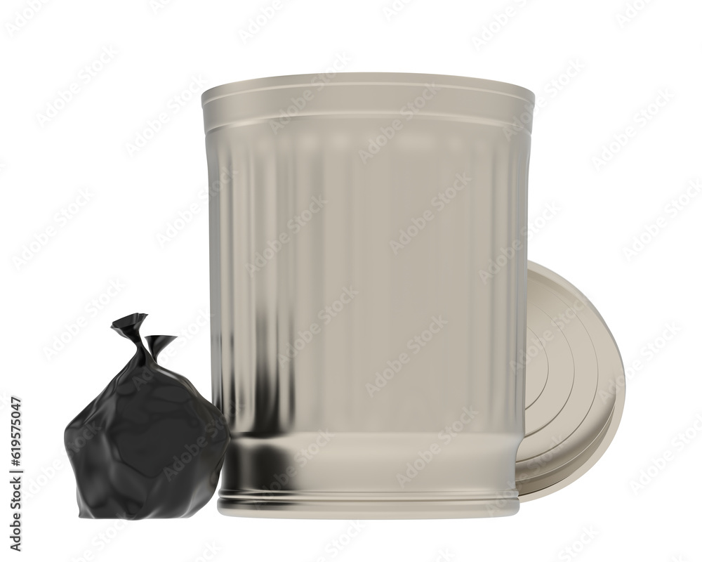 Poster garbage bin isolated on transparent background. 3d rendering - illustration