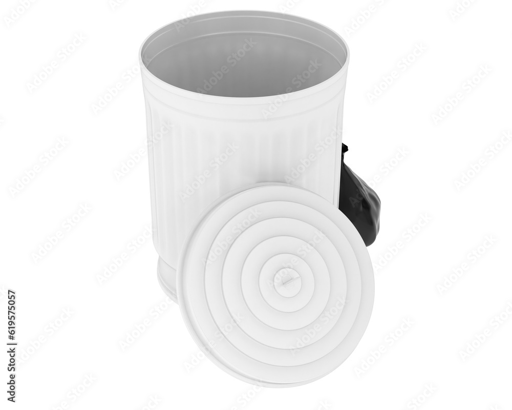 Poster garbage bin isolated on transparent background. 3d rendering - illustration