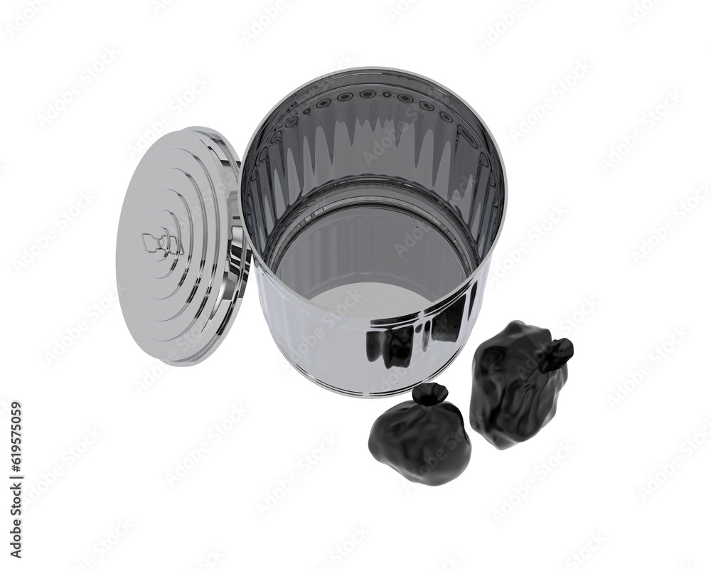 Poster garbage bin isolated on transparent background. 3d rendering - illustration