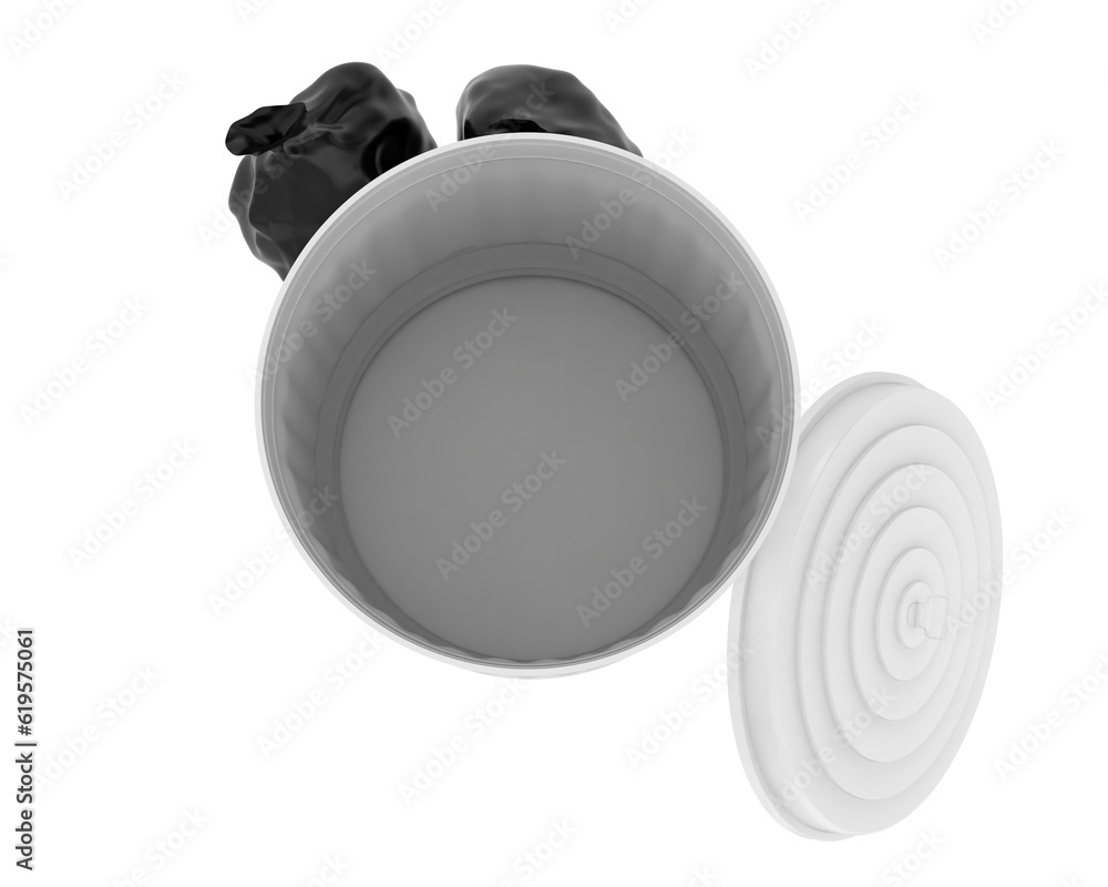 Poster garbage bin isolated on transparent background. 3d rendering - illustration