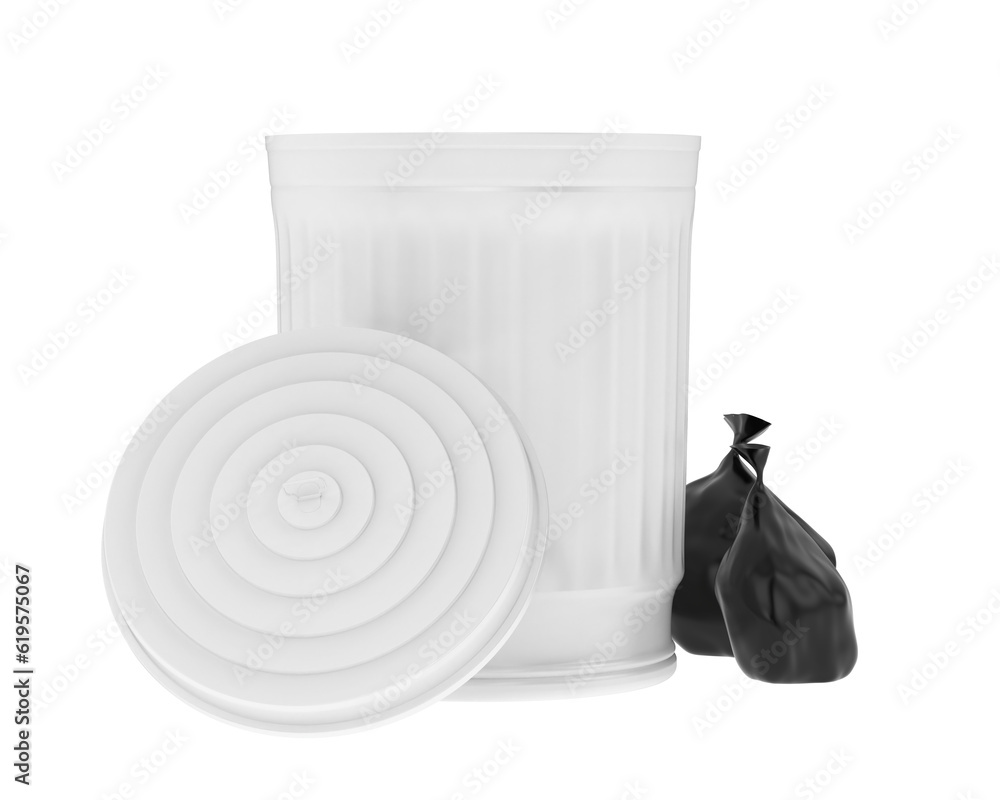 Poster garbage bin isolated on transparent background. 3d rendering - illustration