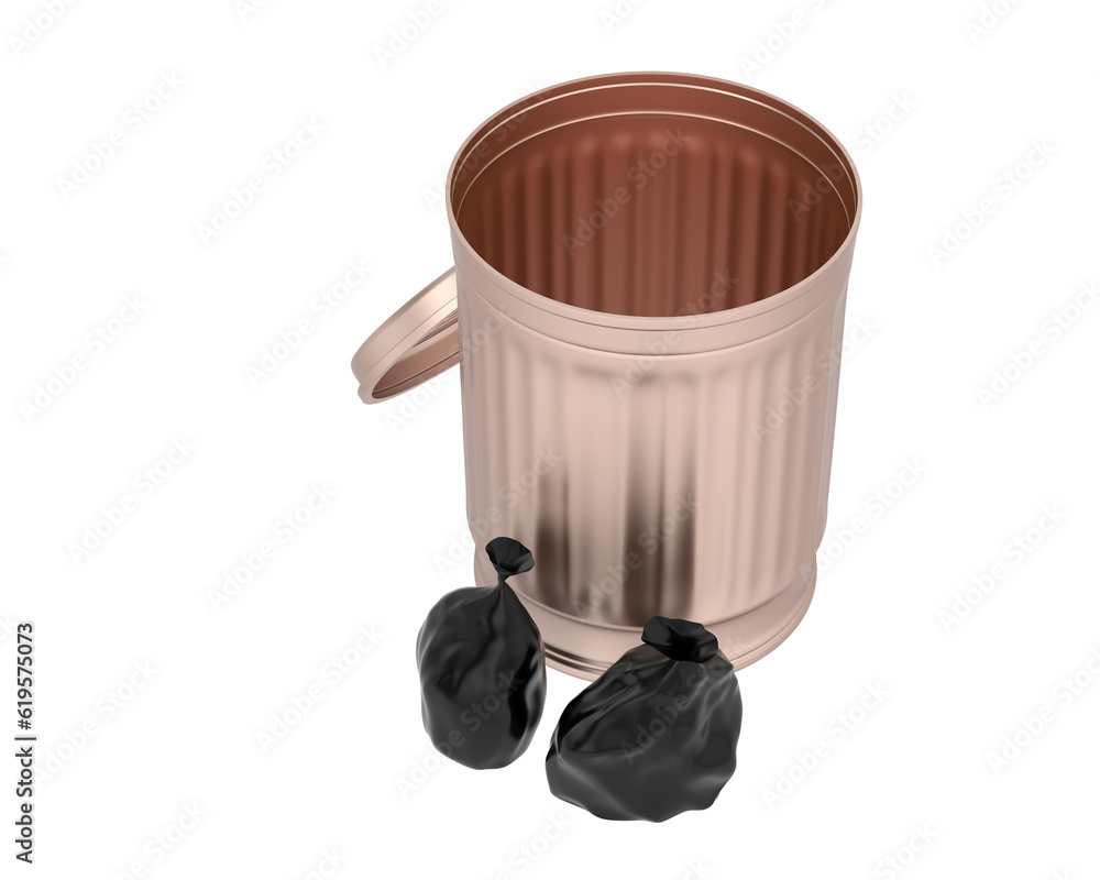 Poster garbage bin isolated on transparent background. 3d rendering - illustration