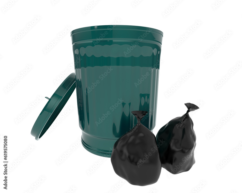 Poster garbage bin isolated on transparent background. 3d rendering - illustration