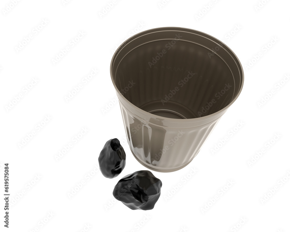 Poster garbage bin isolated on transparent background. 3d rendering - illustration