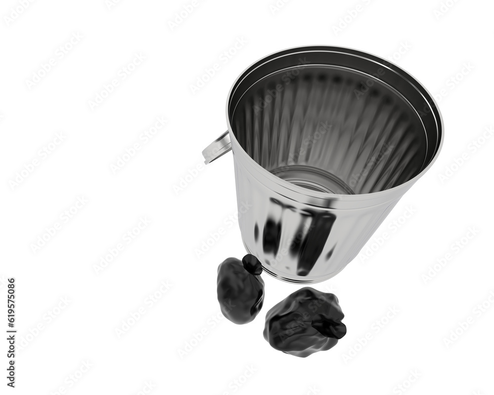 Poster garbage bin isolated on transparent background. 3d rendering - illustration