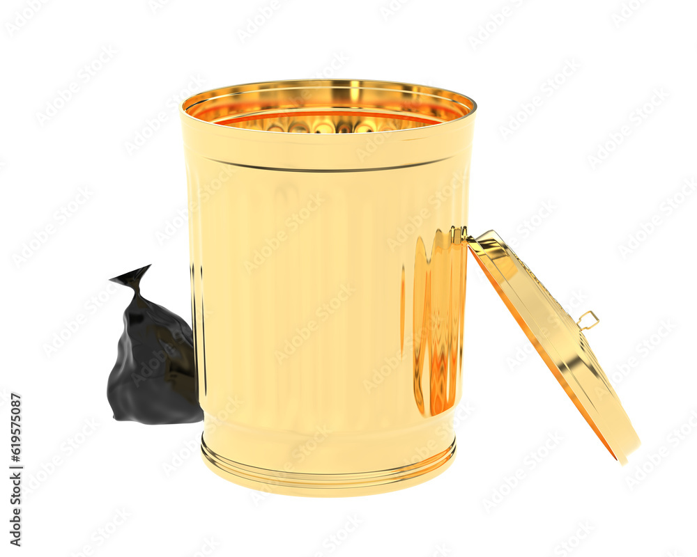 Poster garbage bin isolated on transparent background. 3d rendering - illustration