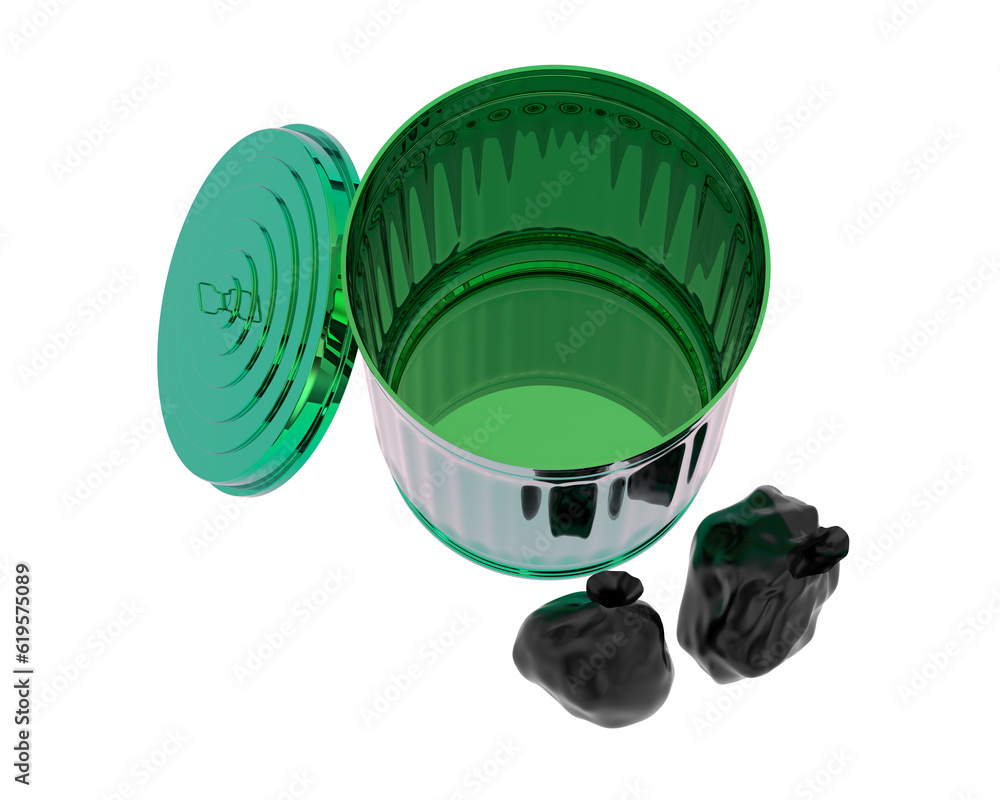 Poster garbage bin isolated on transparent background. 3d rendering - illustration