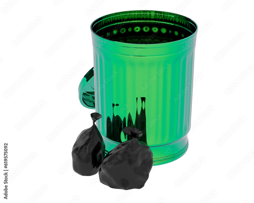 Poster garbage bin isolated on transparent background. 3d rendering - illustration