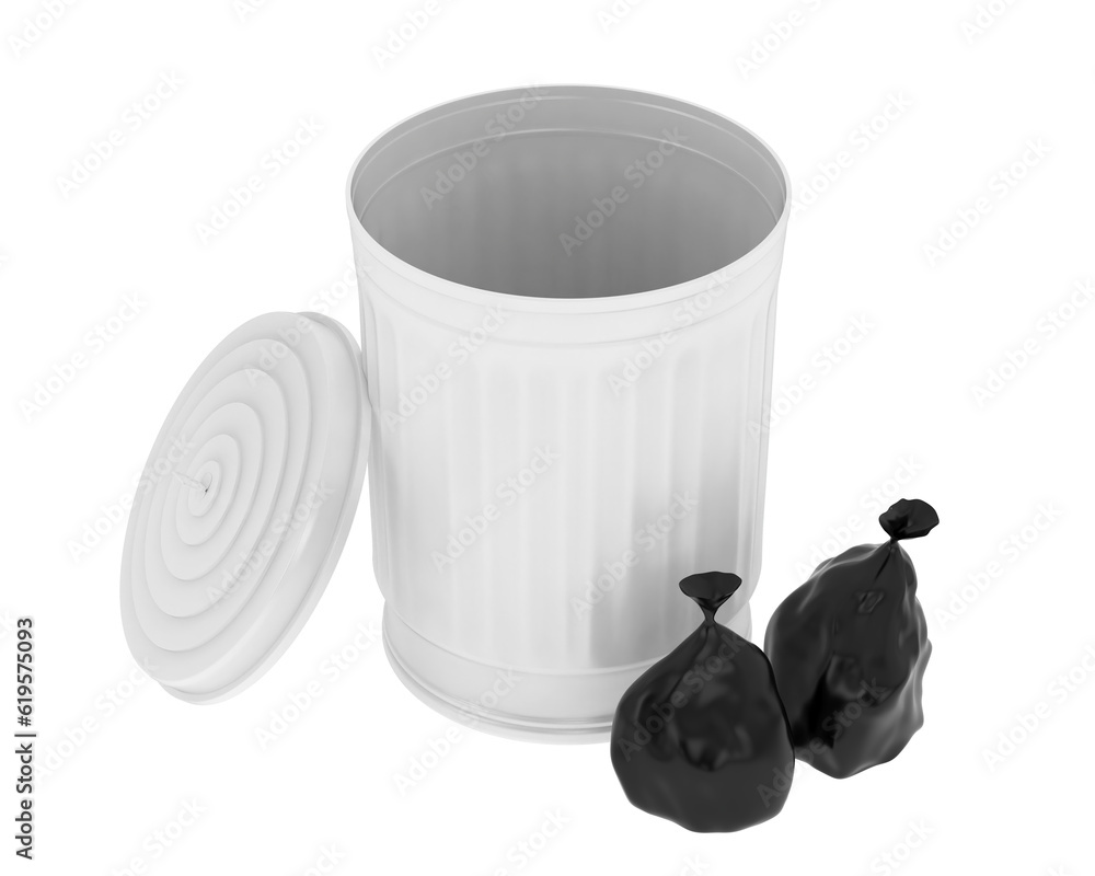 Poster garbage bin isolated on transparent background. 3d rendering - illustration