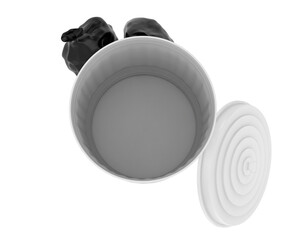 Garbage bin  isolated on transparent background. 3d rendering - illustration