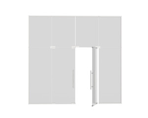 Naklejka premium Glass doors isolated on transparent background. 3d rendering - illustration