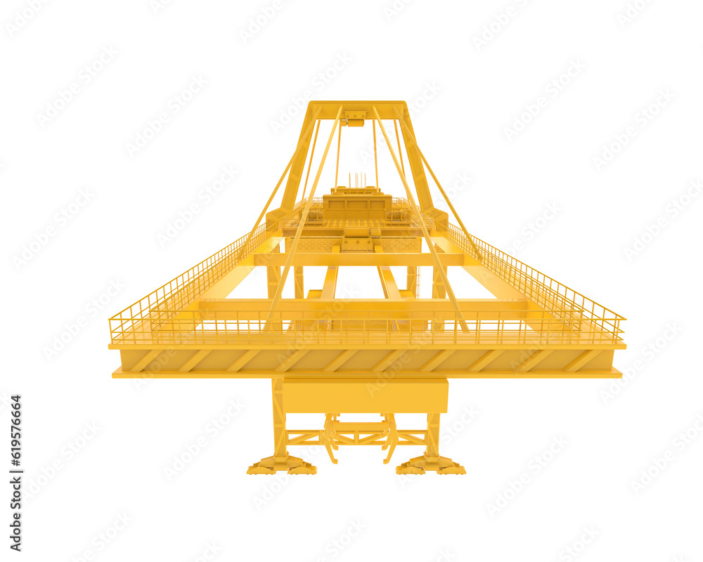 Poster crane isolated on transparent background. 3d rendering - illustration