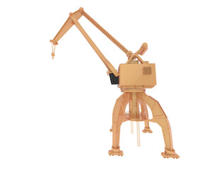 Crane isolated on transparent background. 3d rendering - illustration