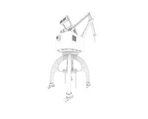 Crane isolated on transparent background. 3d rendering - illustration