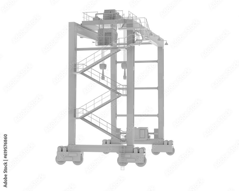 Poster crane isolated on transparent background. 3d rendering - illustration