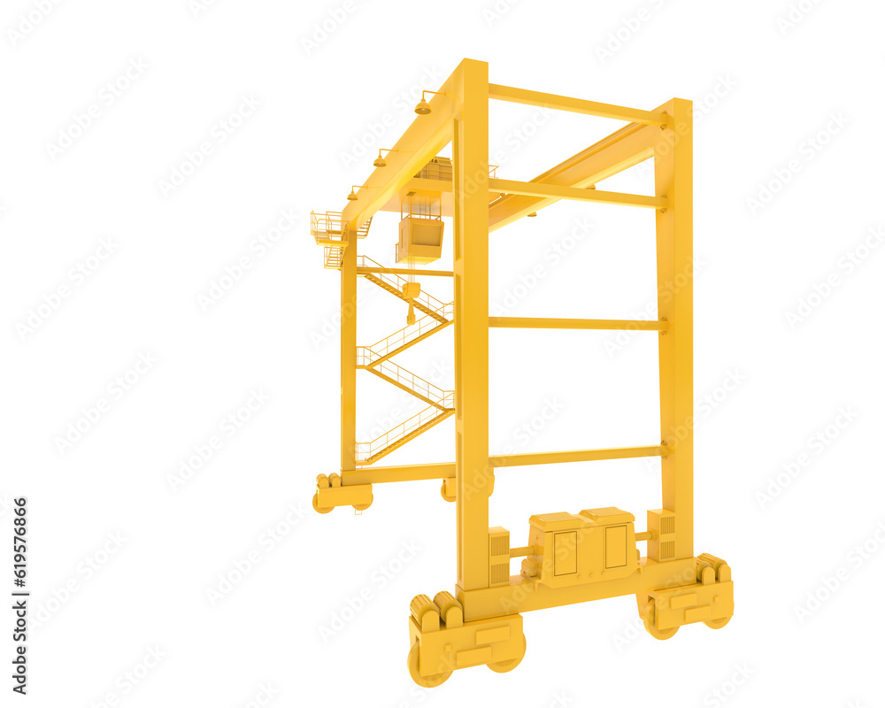 Poster crane isolated on transparent background. 3d rendering - illustration