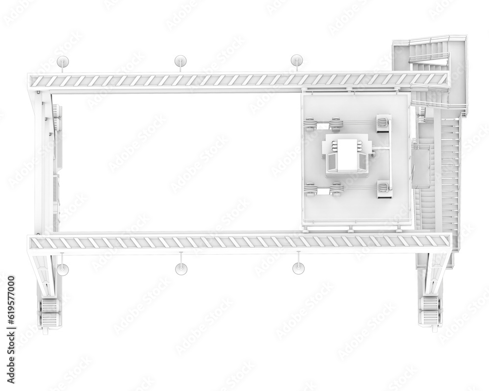 Poster crane isolated on transparent background. 3d rendering - illustration