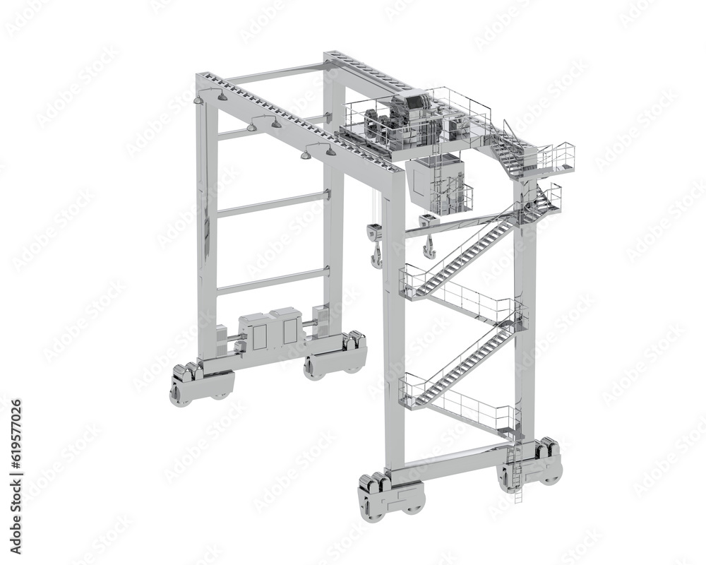 Poster crane isolated on transparent background. 3d rendering - illustration