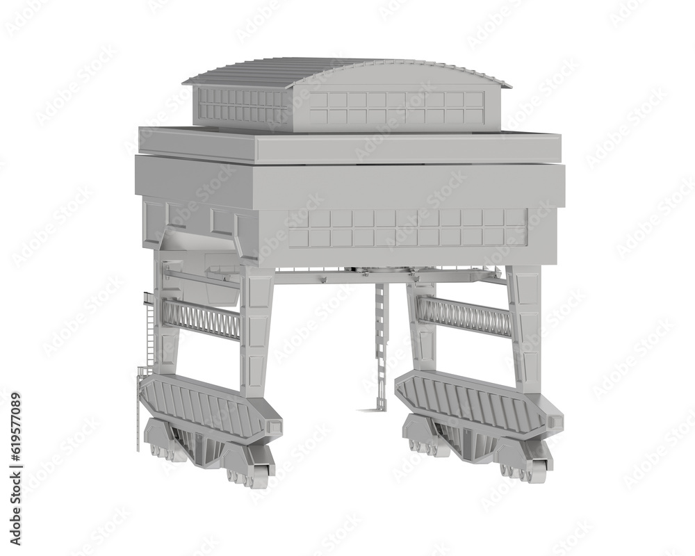Poster crane isolated on transparent background. 3d rendering - illustration