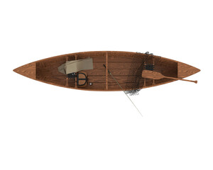 Naklejka premium Fishing boat isolated on transparent background. 3d rendering - illustration