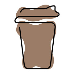 Coffee cup vector linear icon. Coffee cup design. Latte glass style. Vector illustration for cafes.