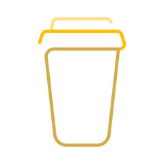Coffee cup vector linear icon. Coffee cup design. Latte glass style. Vector illustration for cafes.