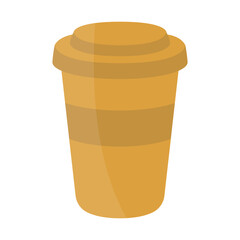 Latte paper cup vector. Paper cup for coffee vector icon. Vector illustration. Breakfast with coffee vector.