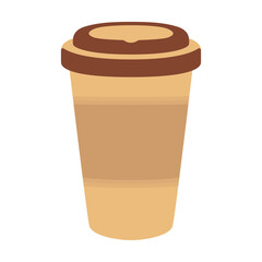 Latte paper cup vector. Paper cup for coffee vector icon. Vector illustration. Breakfast with coffee vector.