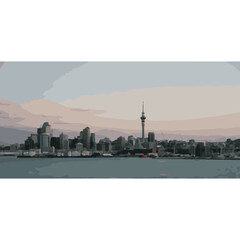 Obraz premium auckland skyline from across the water 