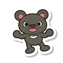 くま 全身 イラスト ラベル