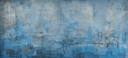 Obraz premium Abstrcat old damaged grunge scratched blue gray concrete cement plaster facade wall texture background (Generative Ai)