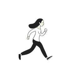 Running woman in city park. Healthy lifestyle. Vector illustration in flat style
