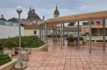 Bogota Downtown - Primate Cathedral of Bogotá seen from the Gabriel Garcia Marquez Cultural Center