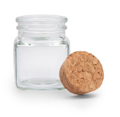 empty glass bottle with cork isolated transparently while maintaining the transparency glass. PNG resource