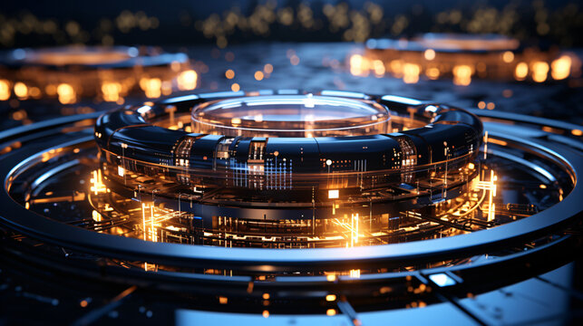 futuristic supercomputer technology concept, particle accelerator, generative ai