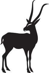 antelope vector silhouette black color illustration 