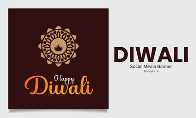 Fototapeta na wymiar Vector decorative happy diwali festival banner 