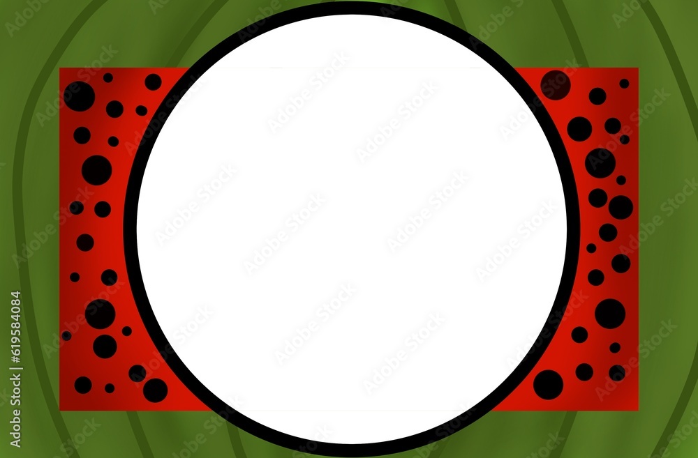 Poster watermelon pattern background there is a circular white area in the middle.