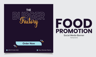 Vector food promotional banner for social media
