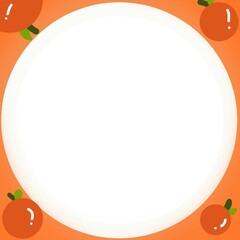a white circle with oranges around it
